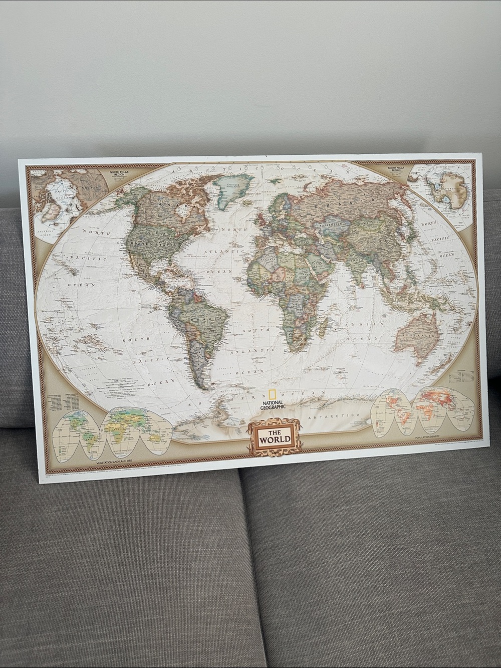 Wayfarer Executive World Push Pin Travel Map Frameless Thick Foam - SHIP ALONE - Picture 4 of 5